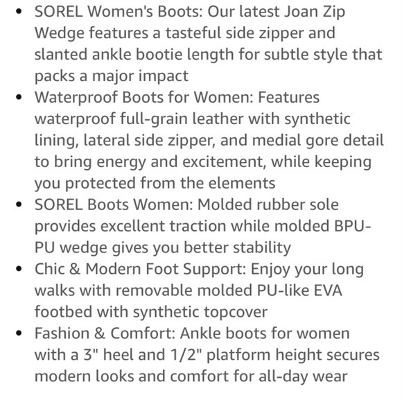 Sorel Women's Joan of Arctic Wedge II Zipper Boot Women’s Size 7.5 - Picture 6 of 7